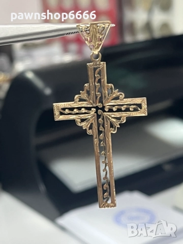 Златна висулка / Златен Кръст - ръчна изработка 14К, снимка 6 - Колиета, медальони, синджири - 52624846