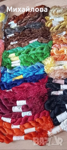 Копринени конци/коприна за бродиране 40, 10 гр. и започнати чилета, снимка 15 - Гоблени - 35712743