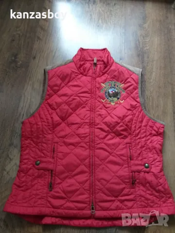 Polo Ralph Lauren Equestrian Vest Suede Trim White Quilted Full Zip - страхотен дамски елек ХЛ, снимка 4 - Елеци - 48359726