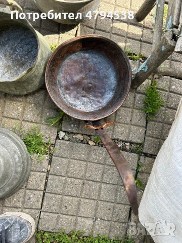 Стари медни и месингови съдове – бакър, кана, тави – ретро / антики, снимка 3 - Други - 54171880
