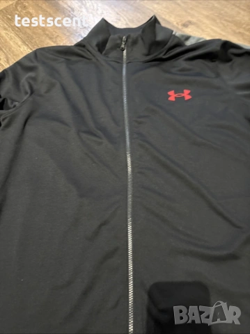Мъжко фитнес горнище Men’s Under Armour Sports Zip Top – Size 2XL / XXL – Black & Grey, снимка 5 - Спортни дрехи, екипи - 53591242