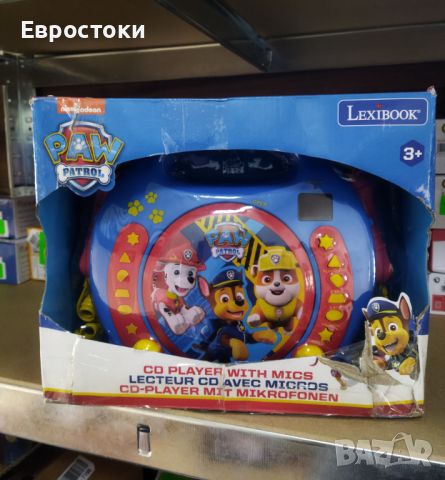 Детски CD плейър Lexibook Paw Patrol, детско караоке с 2 микрофона,, снимка 6 - Музикални играчки - 45399474