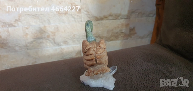 Фигурка на птица от полускъпоценни камъни, снимка 5 - Колекции - 53292901