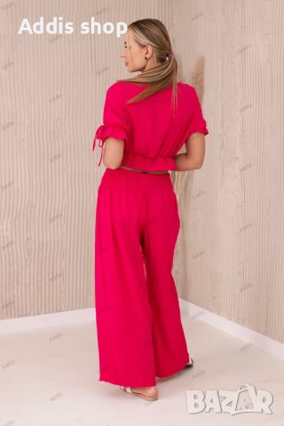 Дамски комплект панталон от две части и блуза, 2цвята , снимка 5 - Комплекти - 45648378