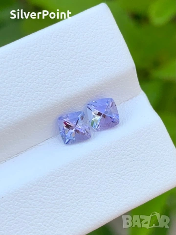 Танзанити чифт къшън с швейцарски сертификат , снимка 5 - Други - 54025291