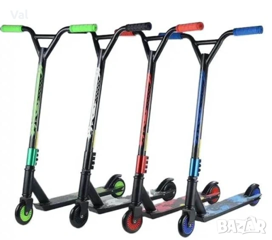 Усилена тротинетка за трикове с метална спирачка и гумени ръкохватки., снимка 4 - Детски велосипеди, триколки и коли - 53665269