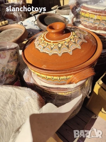 Глинена тава с капак,малка и голяма. Гърнета, снимка 6 - Съдове за готвене - 49395882