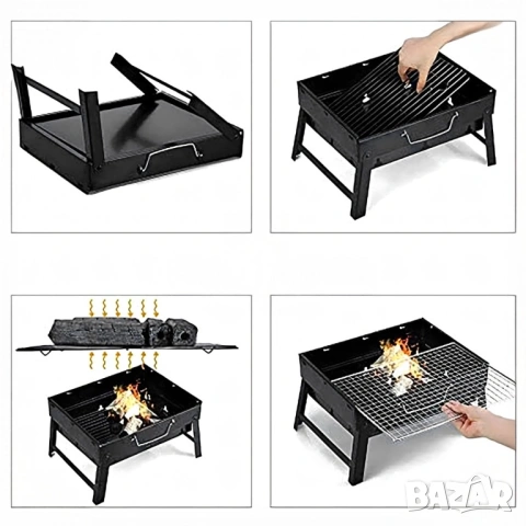 Градинска преносима скара, подходяща за къмпинг, пикник и терасата, снимка 5 - Барбекюта - 53663175