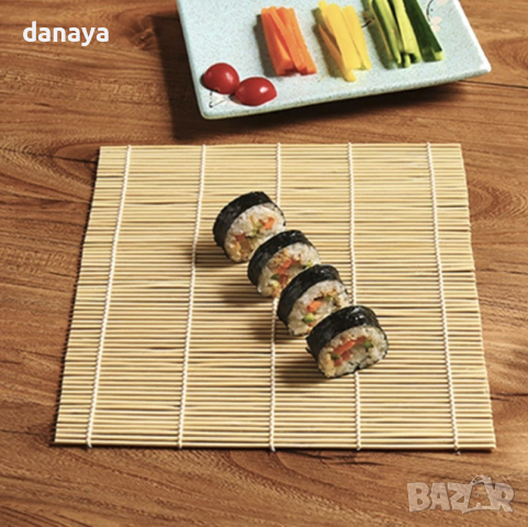 4535 Бамбукова подложка за навиване на суши, 24x24cm, снимка 2 - Аксесоари за кухня - 44950157