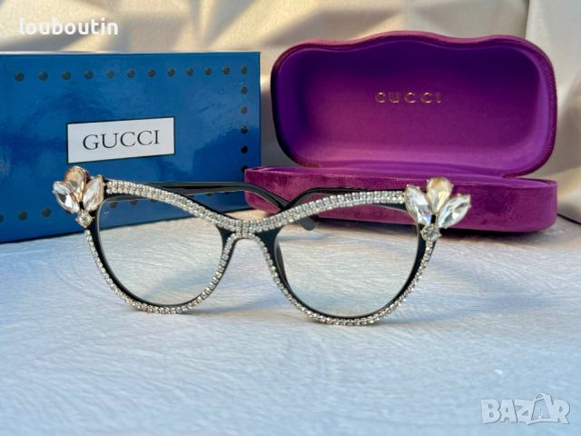 Gucci очила за компютър прозрачни  с камъни слънчеви диоптрични рамки, снимка 4 - Слънчеви и диоптрични очила - 45200394