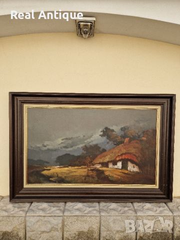 Голяма стара холандска антикварна авторска майсторска картина масло върху платно , снимка 1 - Антикварни и старинни предмети - 45843265