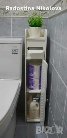 Водоустойчив шкаф за баня,ултра тънък рафт за съхранение,подходящ за малки пространства, снимка 3 - Шкафове - 52389113