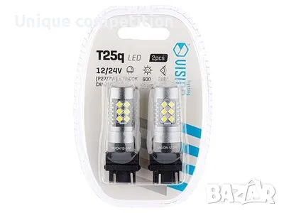 Лед крушки P27/7W (T25q) 12/24V 24x 3030 SMD CANBUS, бяла, снимка 3 - Аксесоари и консумативи - 49887488