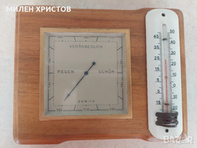 Барометър+Термометър West Germany от 90 те години размери-18см/ 14см