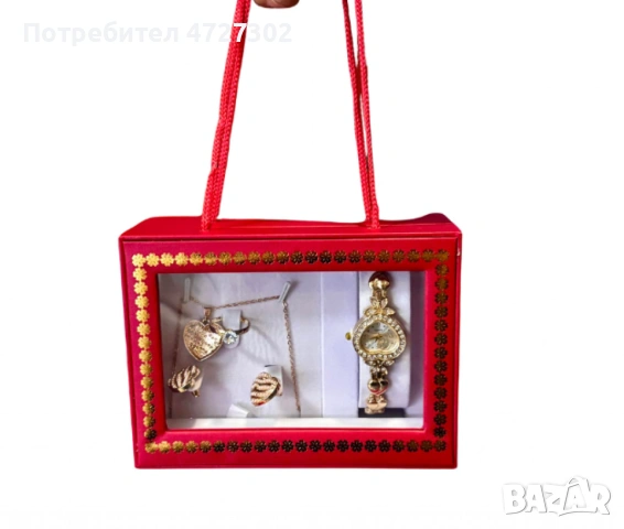 Луксозен дамски комплект часовник с бижута 4в1, идеалният подарък за изискани дами