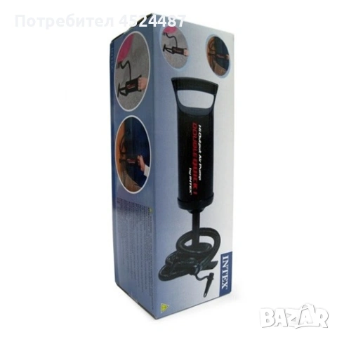 Ръчна помпа за надуване INTEX 68612 с вентилационен маркуч и 3 броя накрайници, снимка 7 - Надуваеми легла - 53858229