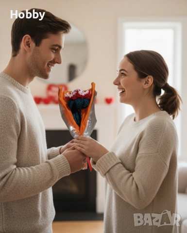 Ръчно плетени букети, снимка 3 - Декорация за дома - 53407630