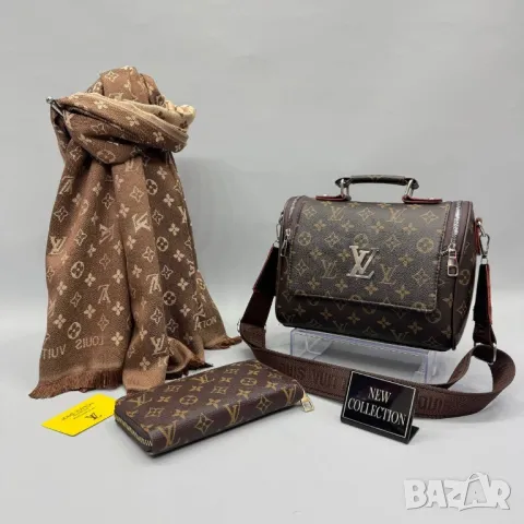 дамски комплект чанта, портфейл и шал louis vuitton , снимка 6 - Чанти - 48243364