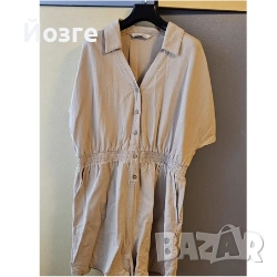 Стилен бежов лятен гащеризон - лек и удобен