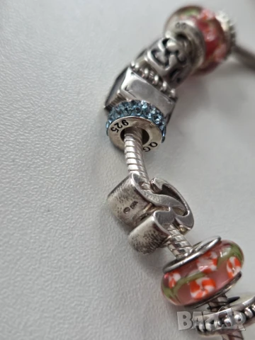 Сребърна гривна с талисмани, снимка 7 - Гривни - 51079213