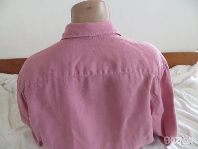 Мъжка риза с дълъг ръкав от лен Monoprix Homme, снимка 3 - Ризи - 45891452