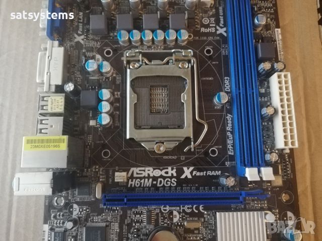 Дънна платка ASRock H61M-DGS Socket LGA1155, снимка 5 - Дънни платки - 46201870