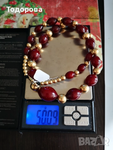 Дамска огърлица-кехлибар и злато.Османска империя., 4 900 лв