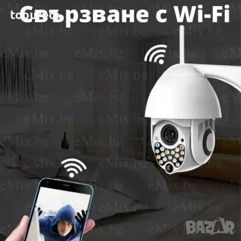 БЕЗЖИЧНА WIFI КАМЕРА, 17 LED ДИОДА, снимка 3 - IP камери - 50723662