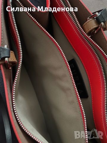 Червена чанта Furla, снимка 2 - Чанти - 45528097