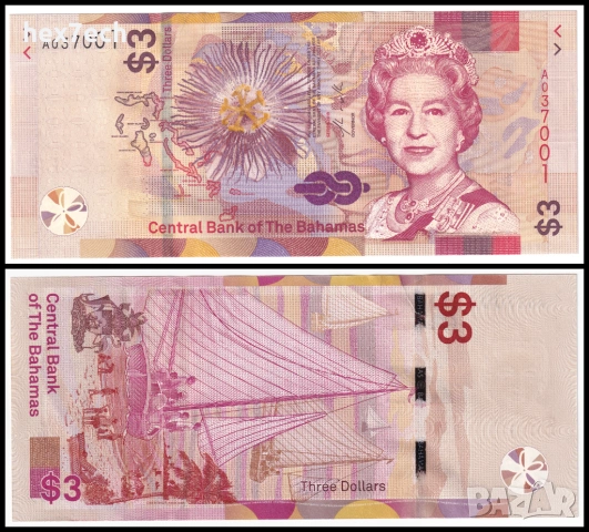 ❤️ ⭐ Бахамски острови 2019 3 долара ⭐ ❤️