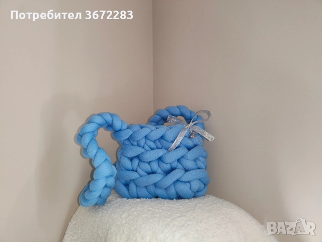 Ръчно плетена чанта с дълга дръжка, снимка 2 - Чанти - 52059993