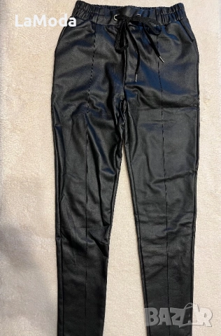 Дамски кожен панталон с връзки