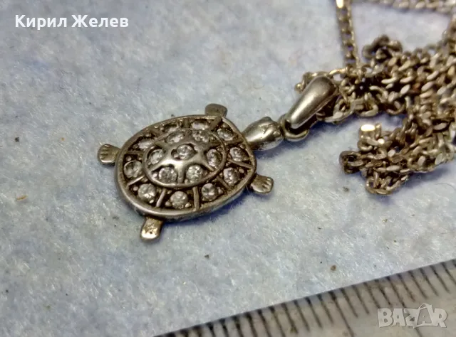 ФИГУРАЛЕН СКЪПОЦЕНЕН СРЕБЪРЕН МЕДАЛЬОН КОСТЕНУРКА СРЕБЪРНА ВЕРИЖКА КОЛИЕ РОДИРАНО СРЕБРО 925 47539, снимка 4 - Колиета, медальони, синджири - 49606084