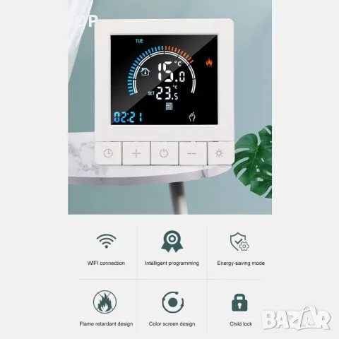Цифров WiFi програмируем термостат за контрол на подово отопление Generic K5RH3A 4500W/LCD дисплей, снимка 6 - Други - 49308673