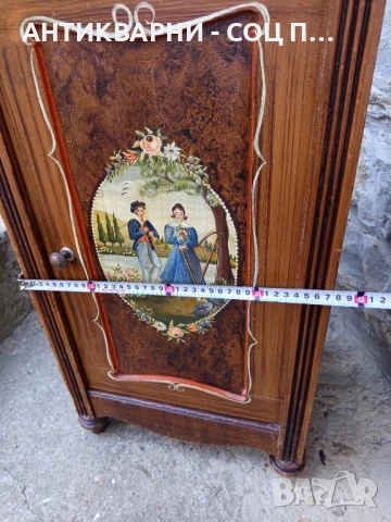 Стар Антикварен Ръчно Рисуван Дървен Шкаф Шкавче., снимка 17 - Антикварни и старинни предмети - 51326489