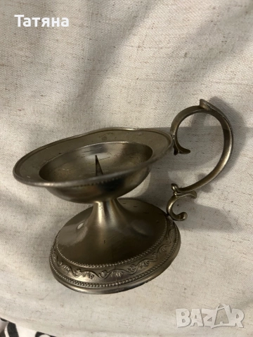 Свещник за голяма свещ от калай, снимка 6 - Декорация за дома - 52596609