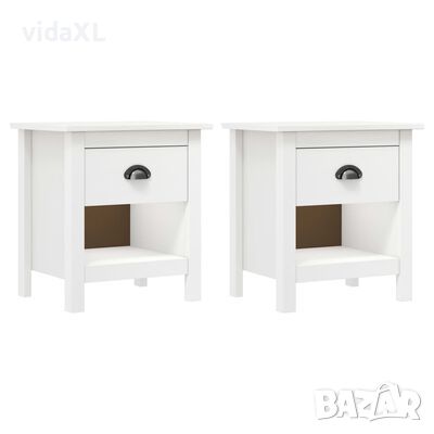 vidaXL Нощни шкафчета 2 бр Hill 46x35x49,5 см борово дърво масив(SKU:288968, снимка 1 - Шкафове - 45765875