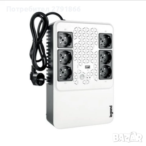 Legrand Keor Multiplug UPS с USB, 6 защитни контакта (Schuko),мощност 800 VA,номинална активна 480 W, снимка 2 - UPS захранвания - 51302817