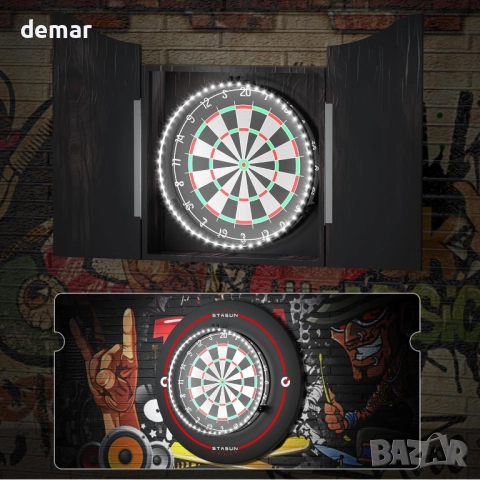 STASUN 360° светлина за дартс, бяло LED осветление, 12W 6500K, магнитно, снимка 7 - Дартс - 51951410