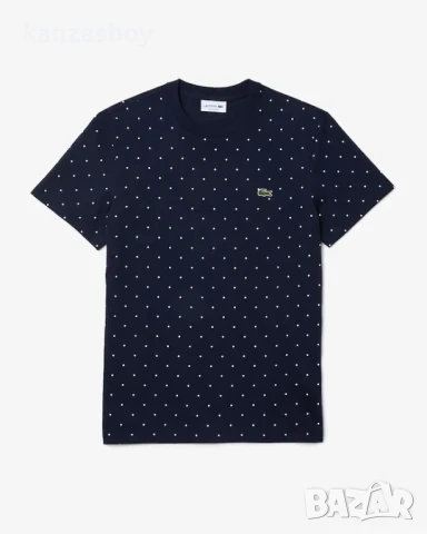 lacoste Men's Crewneck Polka Dotted Cotton - страхотна мъжка тениска КАТО НОВА S, снимка 2 - Тениски - 50673655
