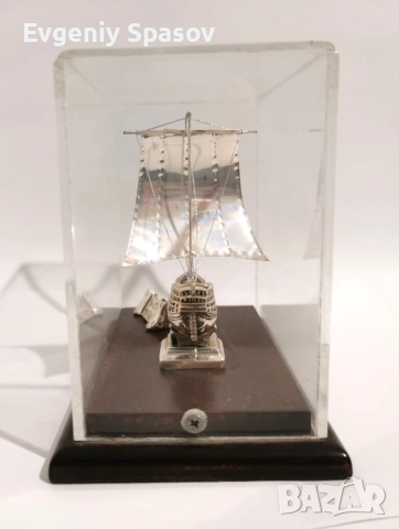 Сребърно Корабче Сувенир Санта Мария от Гърция, снимка 6 - Колекции - 51581151