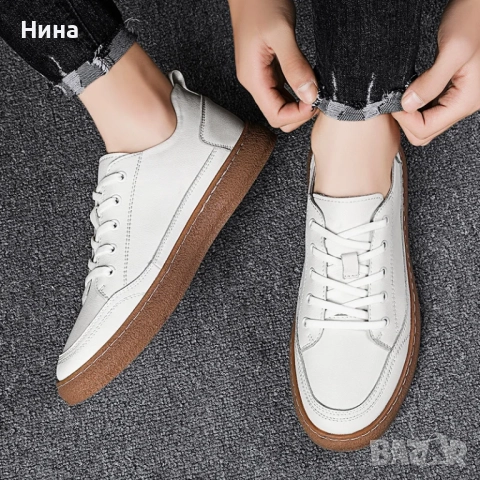 Мъжки спортни обувки от естествена кожа , снимка 7 - Маратонки - 51522703