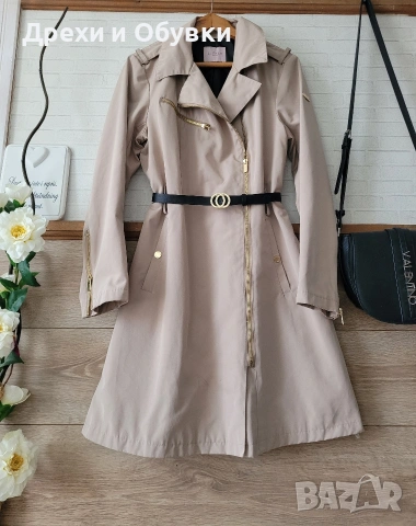 Бежов тренч с ципове LIVELO , снимка 6 - Палта, манта - 51863297