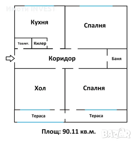 Просторен тристаен тухлен апартамент - Запад 1/ №7324, снимка 12 - Апартаменти - 49888302