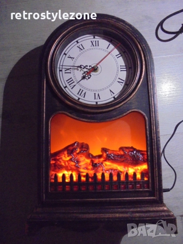 № 8288 Настолен часовник с LED камина   , снимка 3 - Други ценни предмети - 51926279