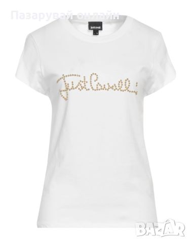 Нова Дамска Тениска Just Cavalli Бяла 100% Памук Размер - М, снимка 1