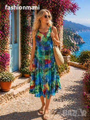 Индийски рокли 18 цвята - код 1398, снимка 5 - Рокли - 47355388