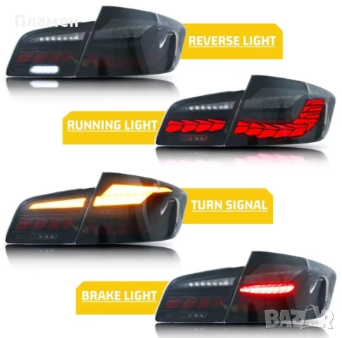 Тунинг LED стопове BMW 5 F10 F11 2009-2016 Plug & Play (Dragon scale), снимка 4 - Части - 52383765