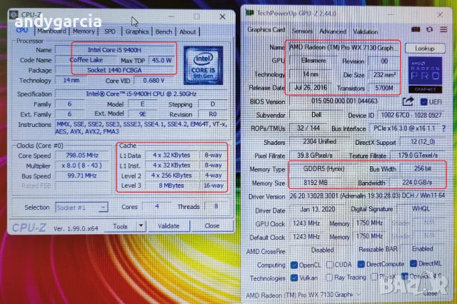 Dell Precision 7740/Intel Core i7-9850H/Radeon WX7130 8GB/16GB RAM/512GB SSD NVMe/17.3 HD+ матов, снимка 14 - Лаптопи за работа - 46769340