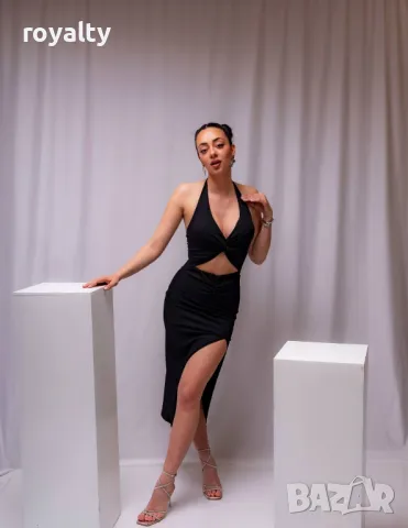 Черна елегантна дамска рокля , снимка 2 - Рокли - 50047778